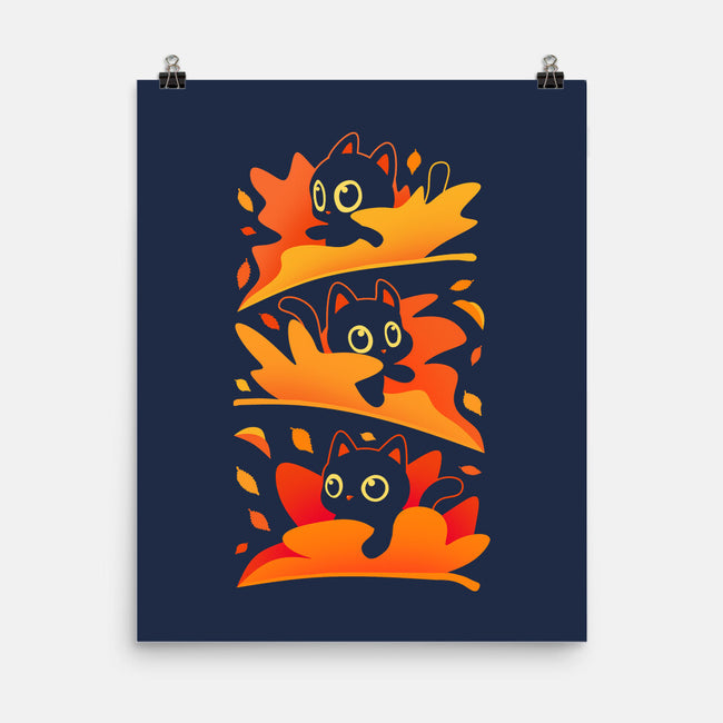 Flying Autumn Kittens-None-Matte-Poster-erion_designs