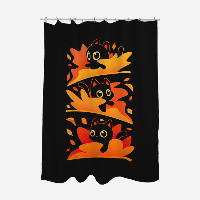 Flying Autumn Kittens-None-Polyester-Shower Curtain-erion_designs