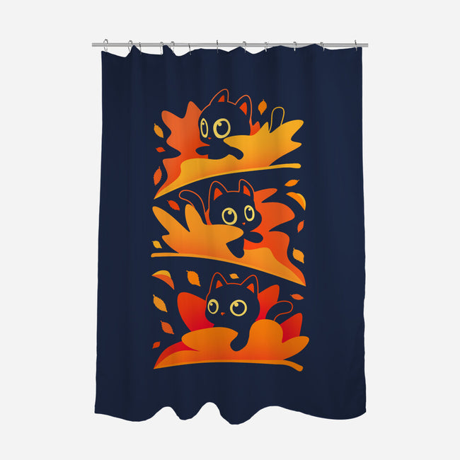 Flying Autumn Kittens-None-Polyester-Shower Curtain-erion_designs