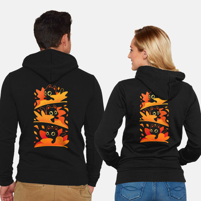 Flying Autumn Kittens-Unisex-Zip-Up-Sweatshirt-erion_designs