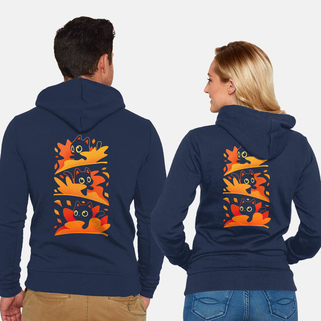 Flying Autumn Kittens-Unisex-Zip-Up-Sweatshirt-erion_designs