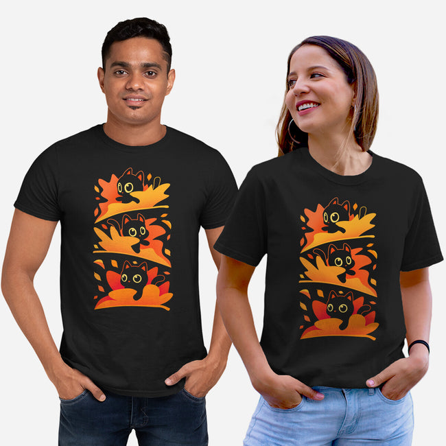 Flying Autumn Kittens-Unisex-Basic-Tee-erion_designs