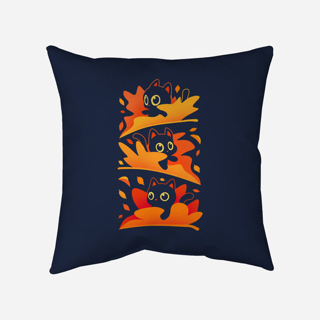 Flying Autumn Kittens-None-Removable Cover w Insert-Throw Pillow-erion_designs