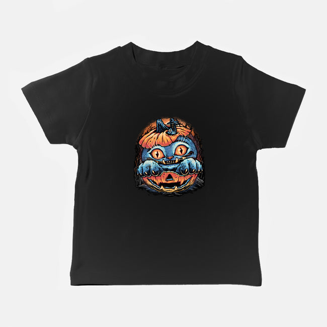 Blue Tiger Pumpkin-Baby-Basic-Tee-glitchygorilla