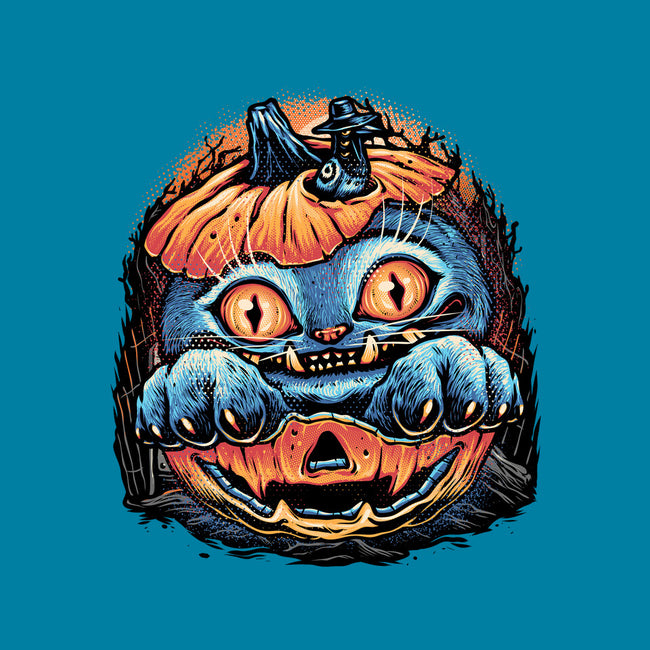 Blue Tiger Pumpkin-None-Stretched-Canvas-glitchygorilla