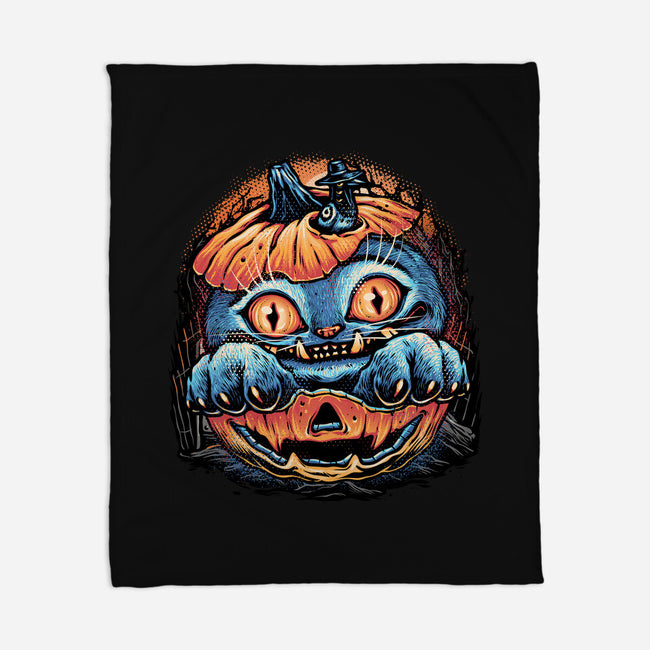 Blue Tiger Pumpkin-None-Fleece-Blanket-glitchygorilla