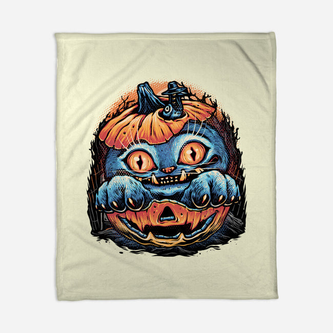 Blue Tiger Pumpkin-None-Fleece-Blanket-glitchygorilla