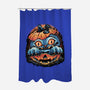 Blue Tiger Pumpkin-None-Polyester-Shower Curtain-glitchygorilla