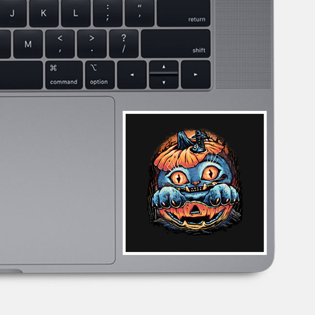 Blue Tiger Pumpkin-None-Glossy-Sticker-glitchygorilla