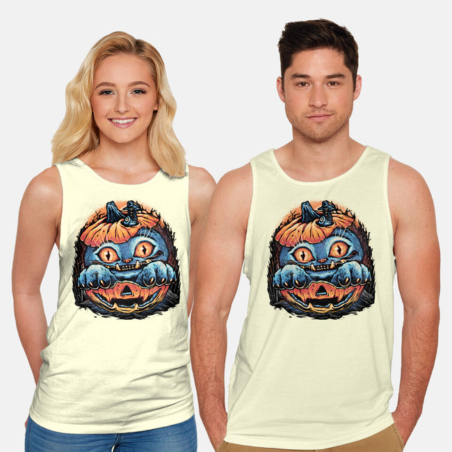 Blue Tiger Pumpkin-Unisex-Basic-Tank-glitchygorilla