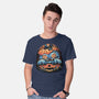 Blue Tiger Pumpkin-Mens-Basic-Tee-glitchygorilla