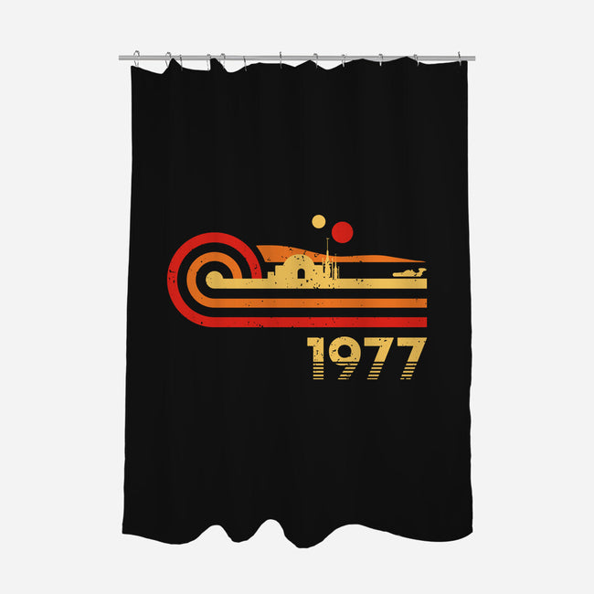 Retro Vintage Desert Planet-None-Polyester-Shower Curtain-retrodivision
