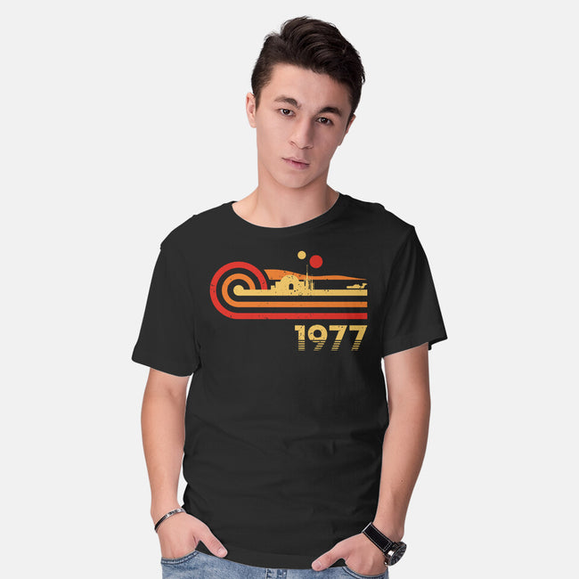 Retro Vintage Desert Planet-Mens-Basic-Tee-retrodivision