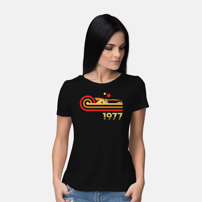 Retro Vintage Desert Planet-Womens-Basic-Tee-retrodivision