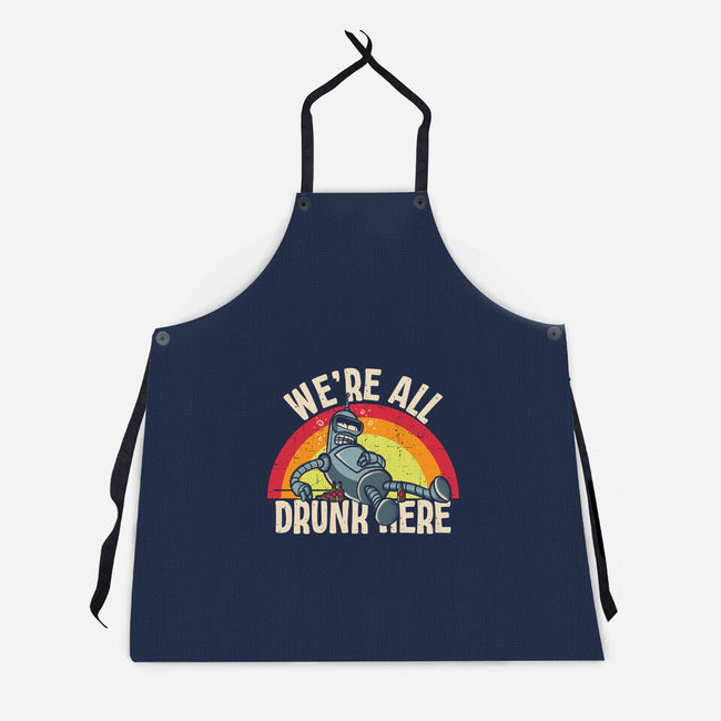 We're All Drunk Here-Unisex-Kitchen-Apron-turborat14