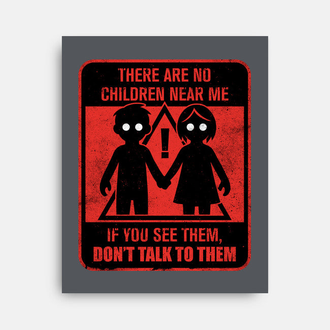 Horror Signs Shadow Children-None-Stretched-Canvas-Studio Mootant