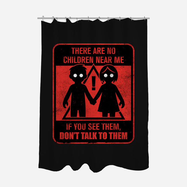 Horror Signs Shadow Children-None-Polyester-Shower Curtain-Studio Mootant