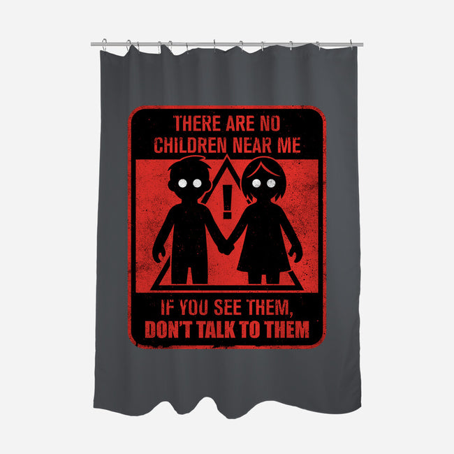 Horror Signs Shadow Children-None-Polyester-Shower Curtain-Studio Mootant