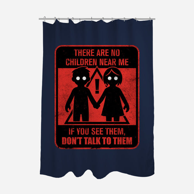 Horror Signs Shadow Children-None-Polyester-Shower Curtain-Studio Mootant