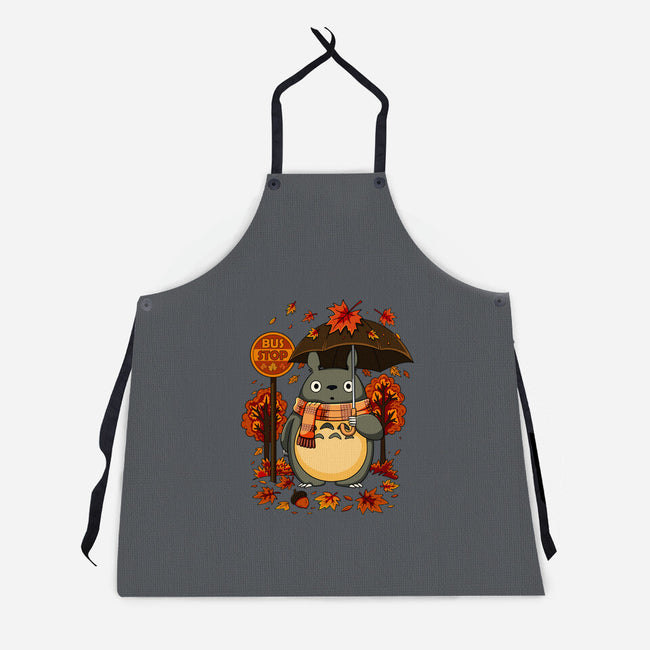 Autumn Bus Stop-Unisex-Kitchen-Apron-JamesQJO