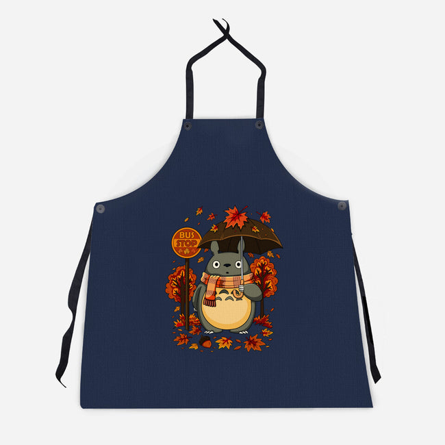 Autumn Bus Stop-Unisex-Kitchen-Apron-JamesQJO