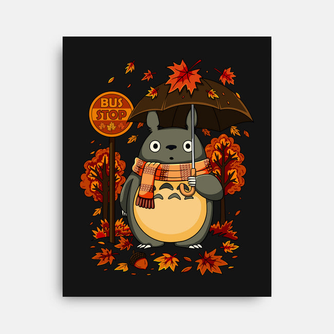 Autumn Bus Stop-None-Stretched-Canvas-JamesQJO