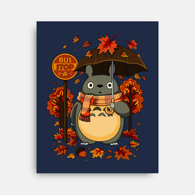 Autumn Bus Stop-None-Stretched-Canvas-JamesQJO