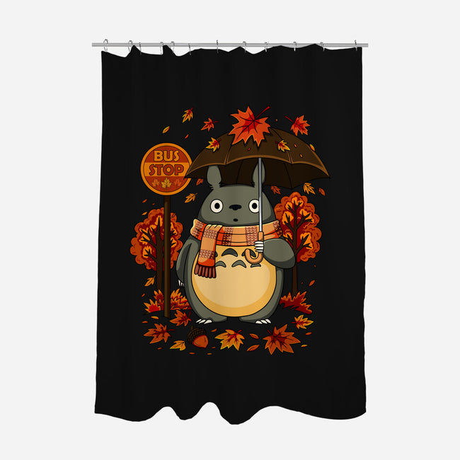 Autumn Bus Stop-None-Polyester-Shower Curtain-JamesQJO