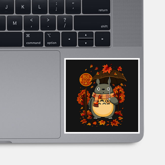 Autumn Bus Stop-None-Glossy-Sticker-JamesQJO