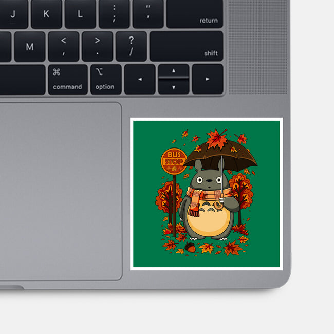 Autumn Bus Stop-None-Glossy-Sticker-JamesQJO