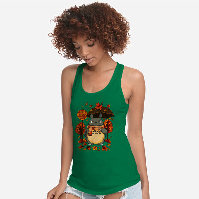 Autumn Bus Stop-Womens-Racerback-Tank-JamesQJO
