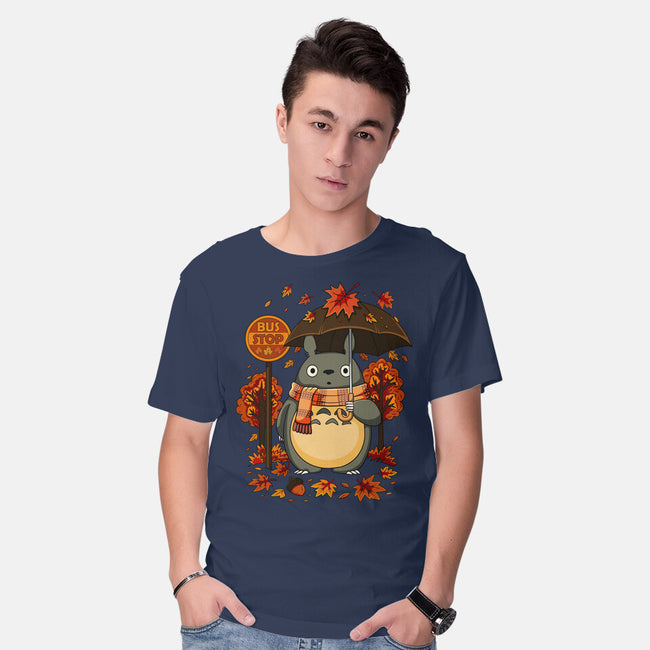 Autumn Bus Stop-Mens-Basic-Tee-JamesQJO