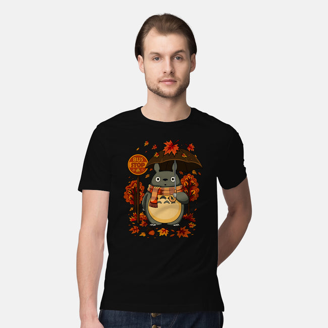Autumn Bus Stop-Mens-Premium-Tee-JamesQJO