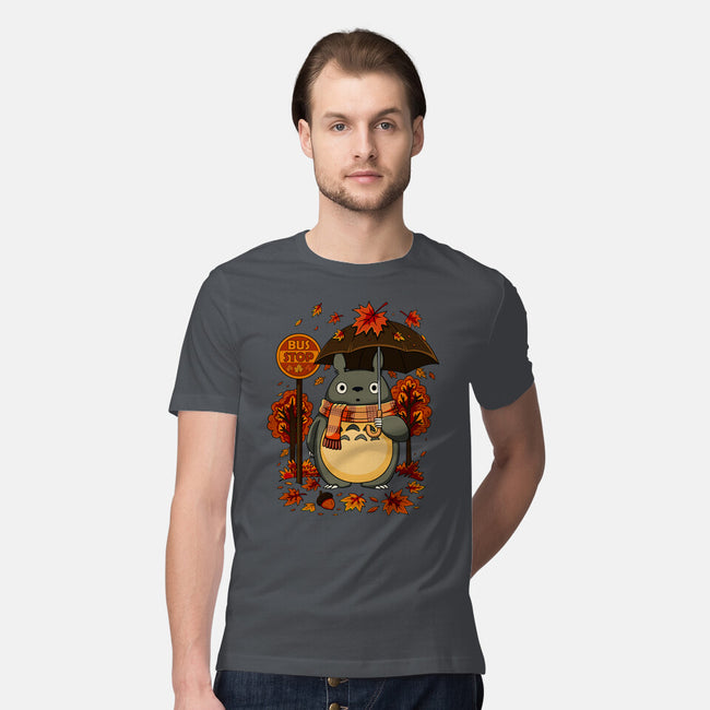 Autumn Bus Stop-Mens-Premium-Tee-JamesQJO