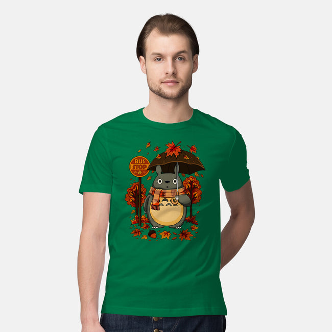 Autumn Bus Stop-Mens-Premium-Tee-JamesQJO
