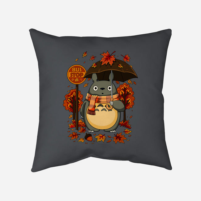 Autumn Bus Stop-None-Removable Cover w Insert-Throw Pillow-JamesQJO