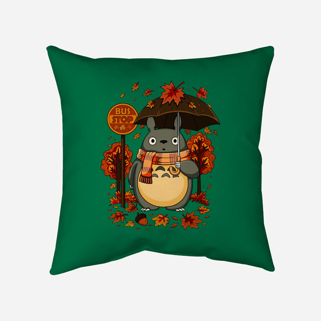 Autumn Bus Stop-None-Removable Cover w Insert-Throw Pillow-JamesQJO