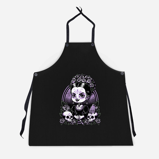 Gothic Muerte Girl-Unisex-Kitchen-Apron-Studio Mootant