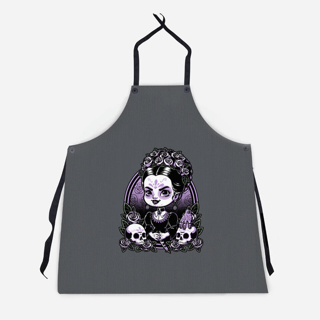 Gothic Muerte Girl-Unisex-Kitchen-Apron-Studio Mootant