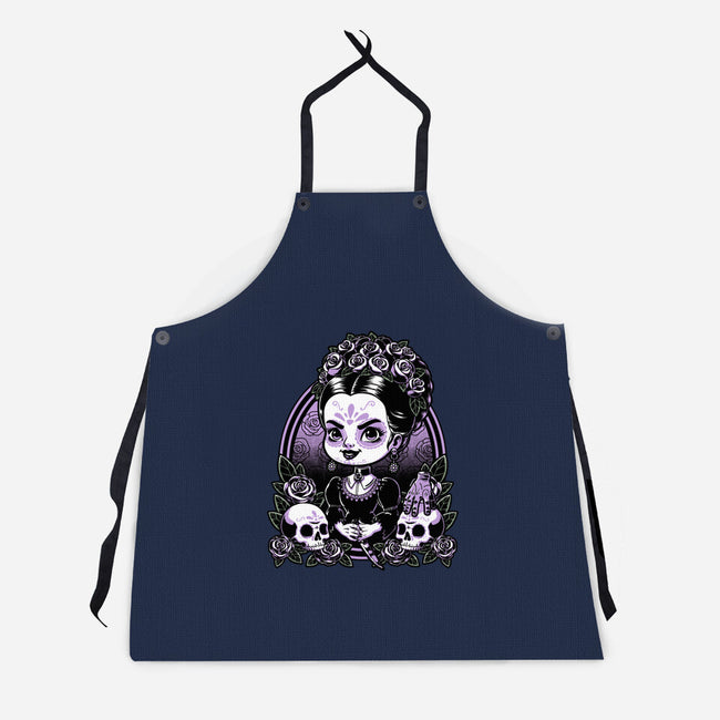 Gothic Muerte Girl-Unisex-Kitchen-Apron-Studio Mootant