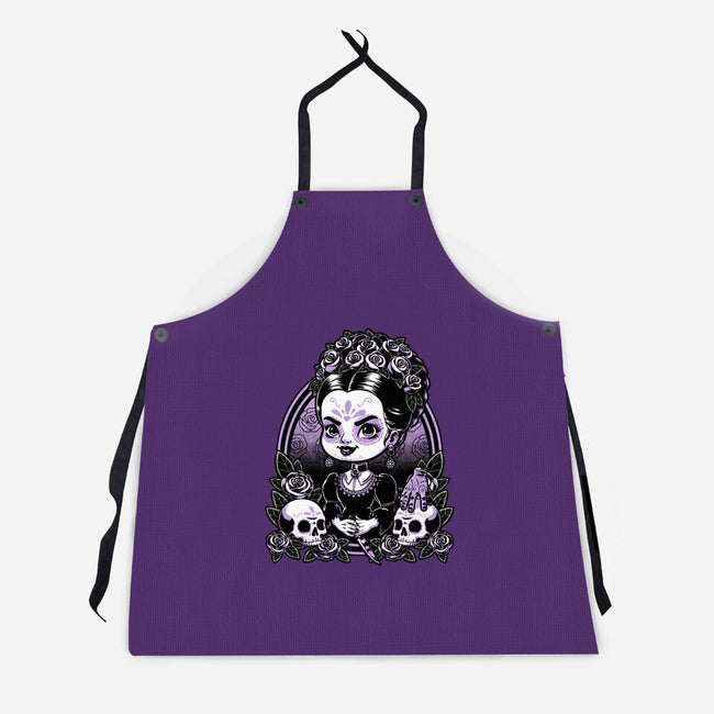 Gothic Muerte Girl-Unisex-Kitchen-Apron-Studio Mootant