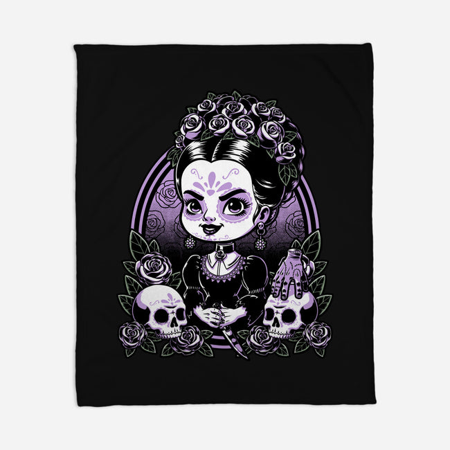Gothic Muerte Girl-None-Fleece-Blanket-Studio Mootant