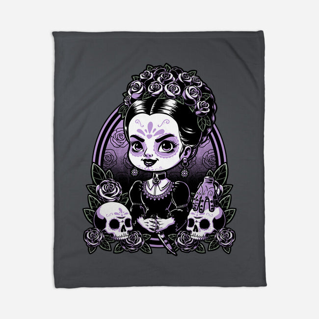 Gothic Muerte Girl-None-Fleece-Blanket-Studio Mootant