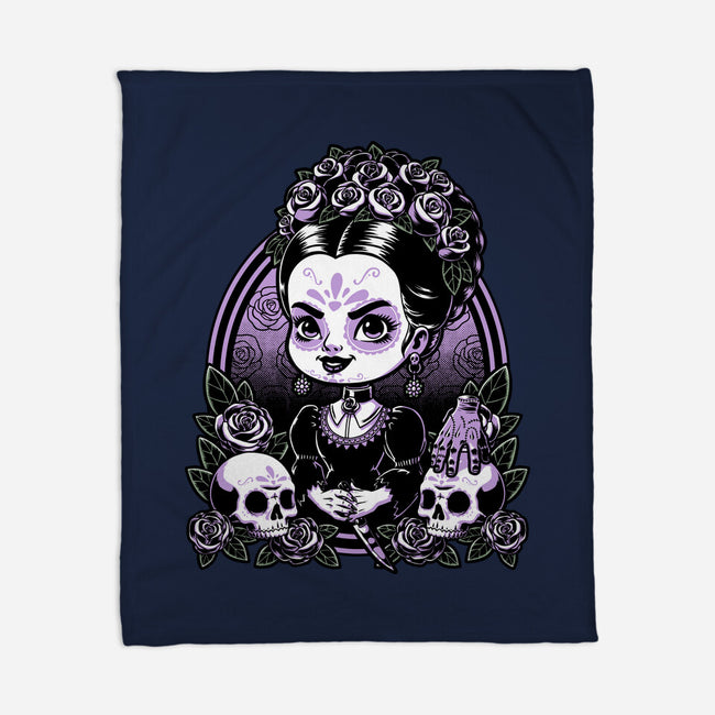 Gothic Muerte Girl-None-Fleece-Blanket-Studio Mootant