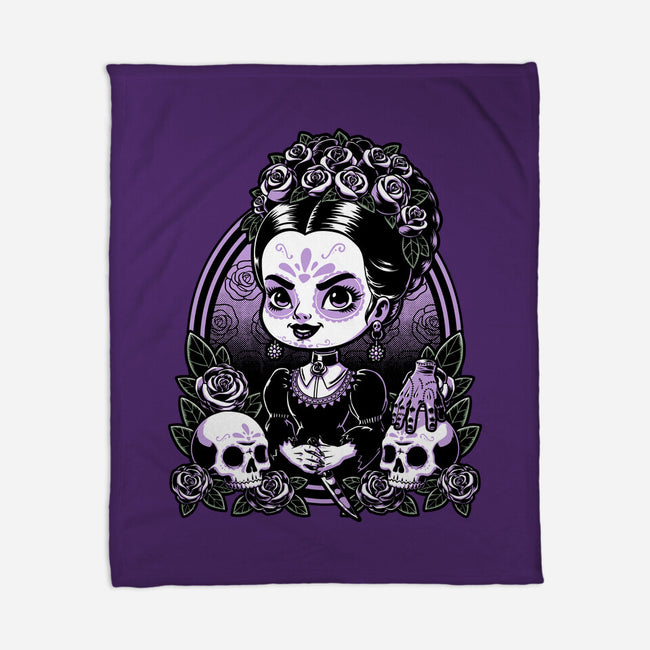 Gothic Muerte Girl-None-Fleece-Blanket-Studio Mootant