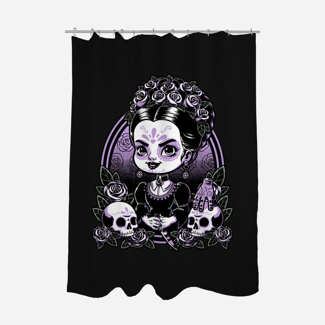 Gothic Muerte Girl-None-Polyester-Shower Curtain-Studio Mootant