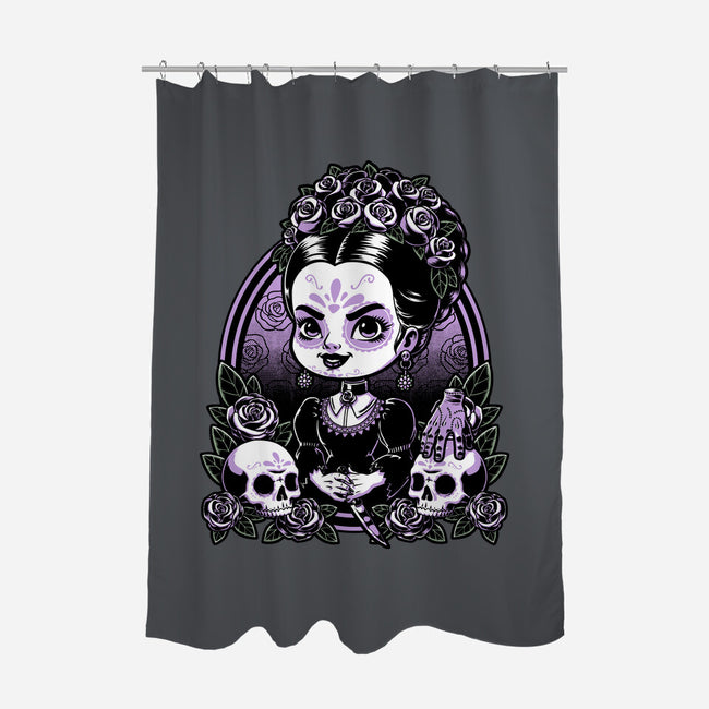 Gothic Muerte Girl-None-Polyester-Shower Curtain-Studio Mootant