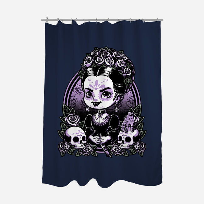 Gothic Muerte Girl-None-Polyester-Shower Curtain-Studio Mootant