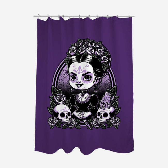 Gothic Muerte Girl-None-Polyester-Shower Curtain-Studio Mootant