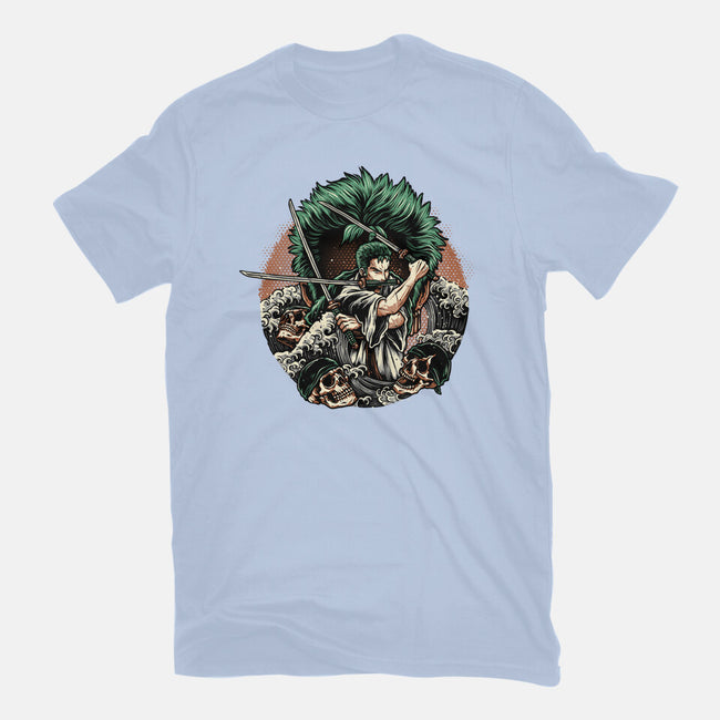 Three Sword Hunter-Womens-Basic-Tee-glitchygorilla